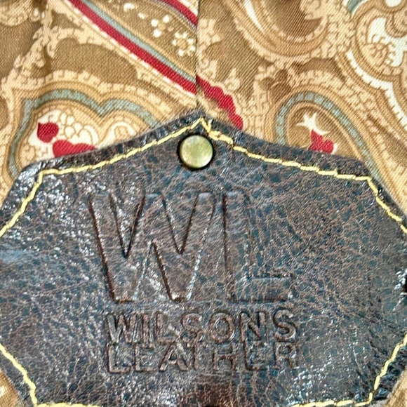 Vintage Wilsons Brown Leather Motorcycle Jacket, Size M - Picture 5 of 6